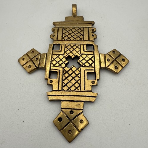 Brass ethiopian coptic cross - brass,
